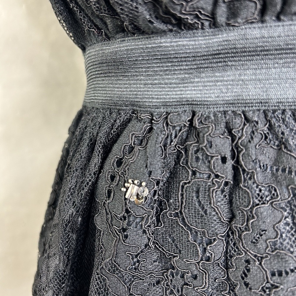 Anthropologie Meadow Rue Top XS Black Lace Beaded Sleeveless Peplum Tank - Picture 8 of 14